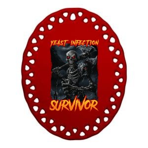 Yeast Infection Survivor Ceramic Oval Ornament