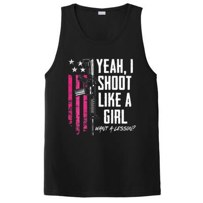 Yeah I Shoot Like A Girl Want A Lesson Usa Ladies Gun PosiCharge Competitor Tank