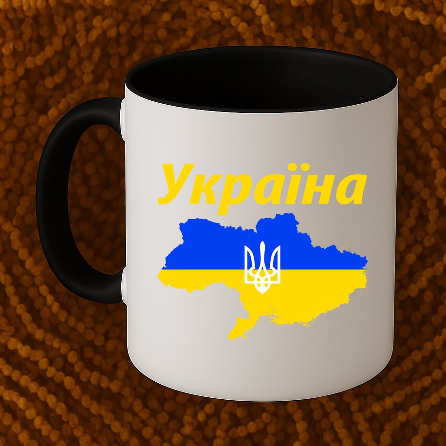 YKPAIHA I Stand With Ukraine Support Military Flag Mug