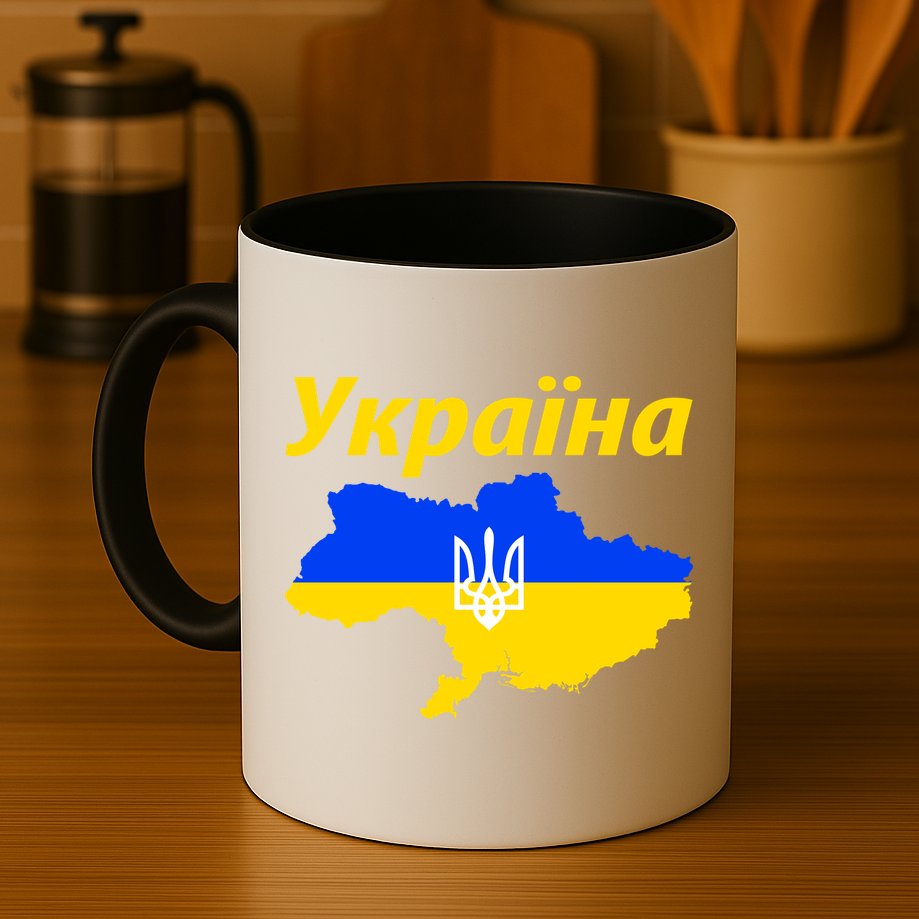 YKPAIHA I Stand With Ukraine Support Military Flag Mug