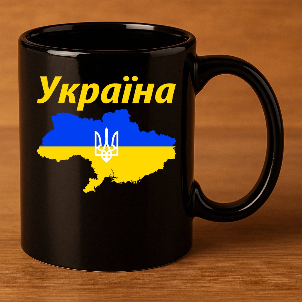 YKPAIHA I Stand With Ukraine Support Military Flag 11oz C Handle Ceramic Mug