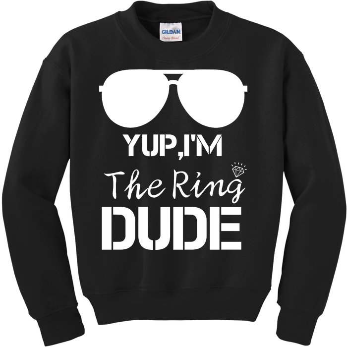 Yup I'm The Ring Dude | Cool Ring Bearer Wedding Gift Kids Sweatshirt