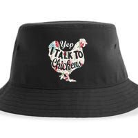Yep I Talk To Chickens Funny Lover Farming Sustainable Bucket Hat