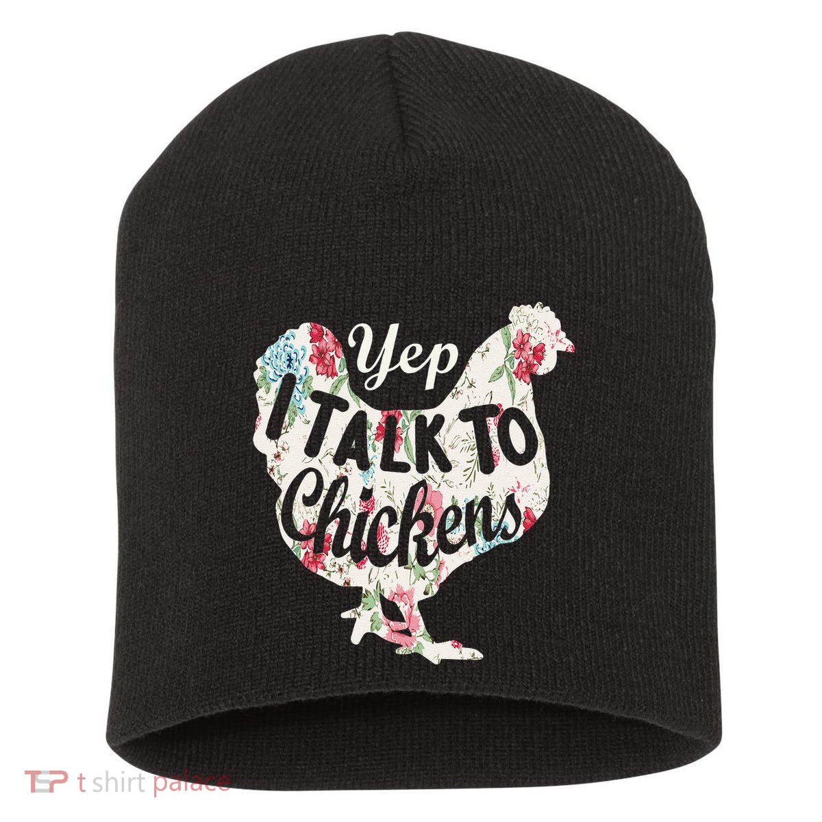 Yep I Talk To Chickens Funny Lover Farming Short Acrylic Beanie