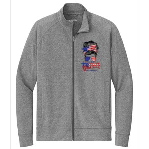 Yes Im Trump Girl Get Over It Support Trump Girl Messy Hair Stretch Full-Zip Cadet Jacket