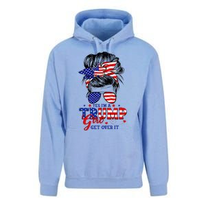 Yes Im Trump Girl Get Over It Support Trump Girl Messy Hair Unisex Surf Hoodie