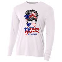 Yes Im Trump Girl Get Over It Support Trump Girl Messy Hair Cooling Performance Long Sleeve Crew