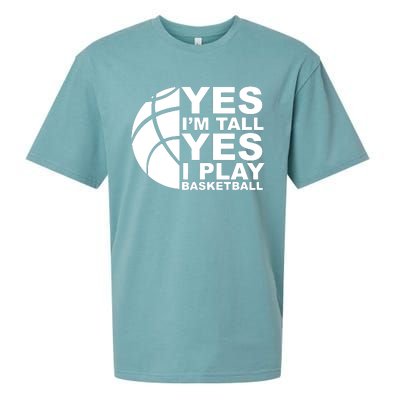 Yes Im Tall Yes I Play Basketball Sueded Cloud Jersey T-Shirt