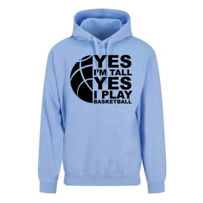 Yes Im Tall Yes I Play Basketball Unisex Surf Hoodie