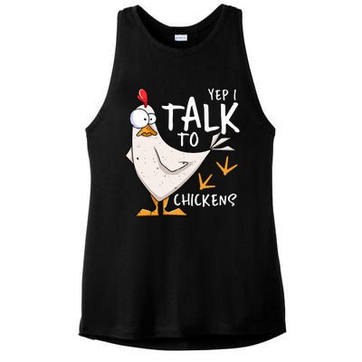 Yep I Talk To Chickens Chicken Lovers Chick Whisperers Ladies PosiCharge Tri-Blend Wicking Tank