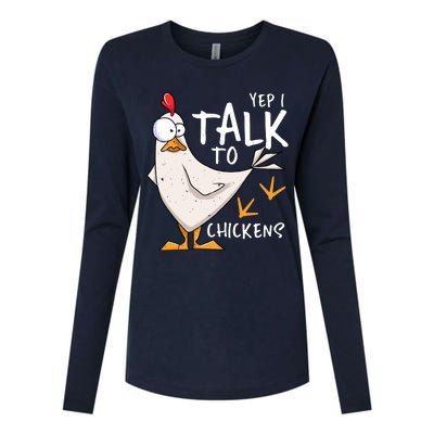 Yep I Talk To Chickens Chicken Lovers Chick Whisperers Womens Cotton Relaxed Long Sleeve T-Shirt