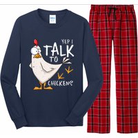 Yep I Talk To Chickens Chicken Lovers Chick Whisperers Long Sleeve Pajama Set