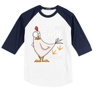 Yep I Talk To Chickens Chicken Lovers Chick Whisperers Baseball Sleeve Shirt