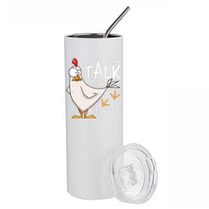 Yep I Talk To Chickens Chicken Lovers Chick Whisperers Stainless Steel Tumbler