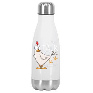 Yep I Talk To Chickens Chicken Lovers Chick Whisperers Stainless Steel Insulated Water Bottle