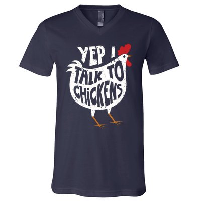 Yep I Talk To Chickens Shirts Cute Chicken Buffs Tee Gift V-Neck T-Shirt