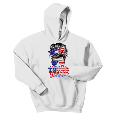 Yes Im Trump Girl Get Over It Support Trump Girl Messy Hair Kids Hoodie