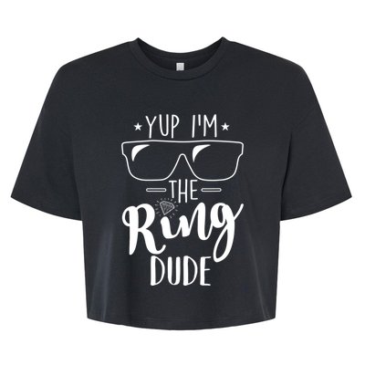 Yup Im The Ring Dude Funny Ring Bearer Wedding Gift Bella+Canvas Jersey Crop Tee