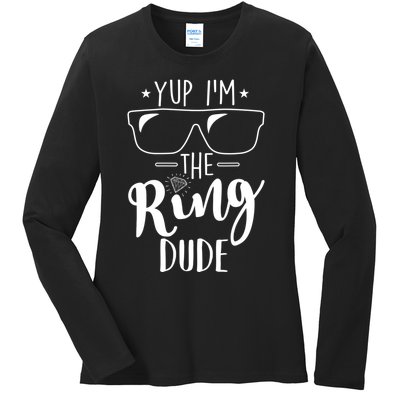 Yup Im The Ring Dude Funny Ring Bearer Wedding Gift Ladies Long Sleeve Shirt