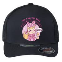 Yes I'm The Real Easter Bunny Funny Cat Flexfit Unipanel Trucker Cap