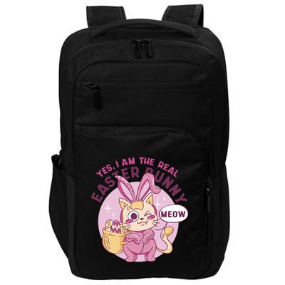 Yes I'm The Real Easter Bunny Funny Cat Impact Tech Backpack