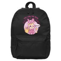 Yes I'm The Real Easter Bunny Funny Cat 16 in Basic Backpack