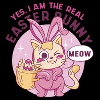 Yes I'm The Real Easter Bunny Funny Cat 16 in Basic Backpack
