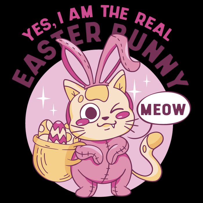 Yes I'm The Real Easter Bunny Funny Cat 16 in Basic Backpack