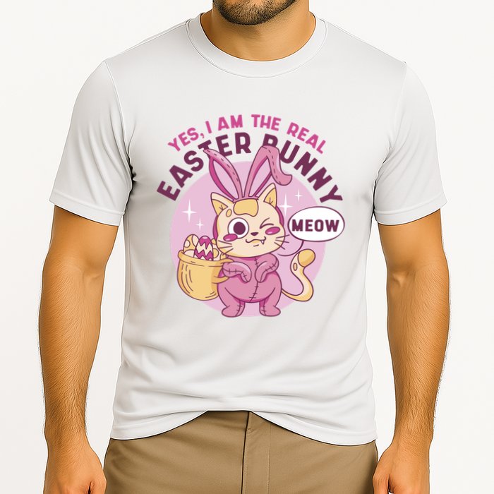 Yes I'm The Real Easter Bunny Funny Cat Performance Shirt