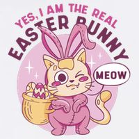 Yes I'm The Real Easter Bunny Funny Cat Performance Shirt