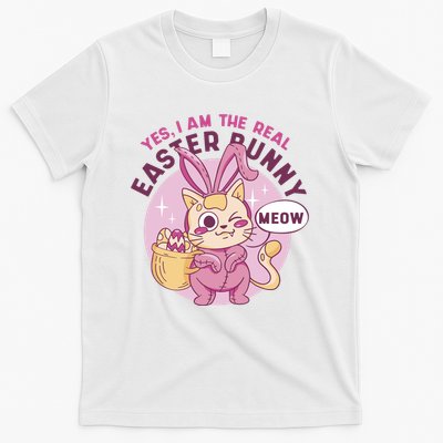 Yes I'm The Real Easter Bunny Funny Cat T-Shirt