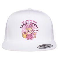 Yes I'm The Real Easter Bunny Funny Cat Flat Bill Trucker Hat