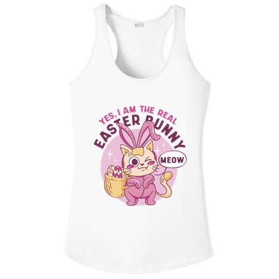 Yes I'm The Real Easter Bunny Funny Cat Ladies PosiCharge Competitor Racerback Tank
