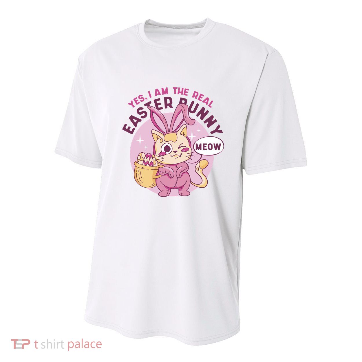 Yes I'm The Real Easter Bunny Funny Cat Youth Performance Sprint T-Shirt