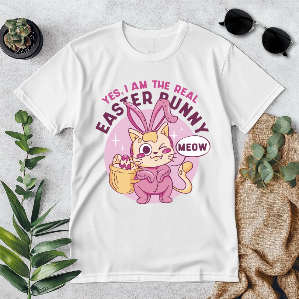 Yes I'm The Real Easter Bunny Funny Cat Premium T-Shirt