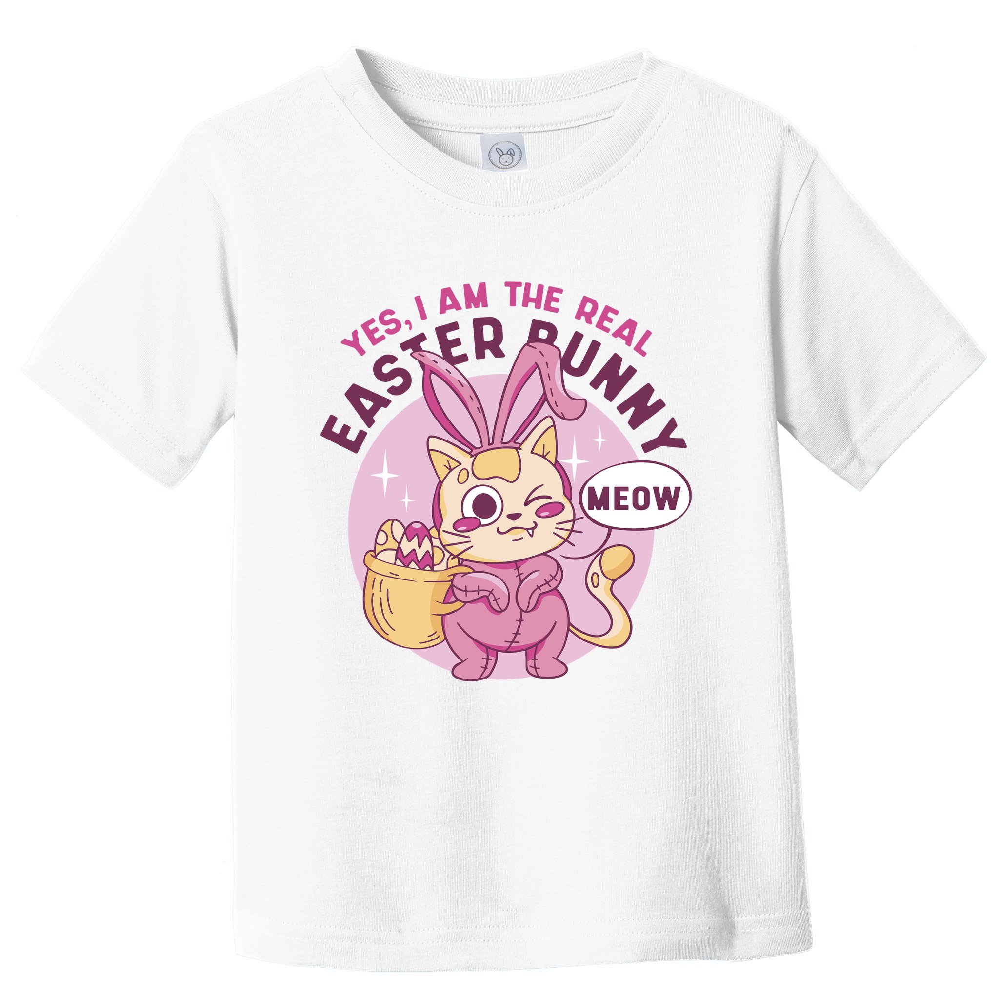 Yes I'm The Real Easter Bunny Funny Cat Toddler T-Shirt