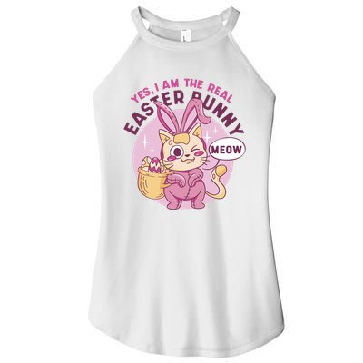 Yes I'm The Real Easter Bunny Funny Cat Women's Perfect Tri Rocker Tank