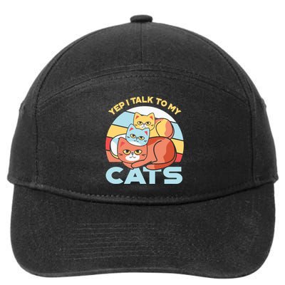 Yep I Talk To My Cats 7-Panel Snapback Hat