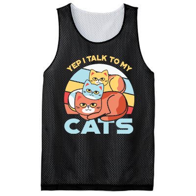 Yep I Talk To My Cats Mesh Reversible Basketball Jersey Tank