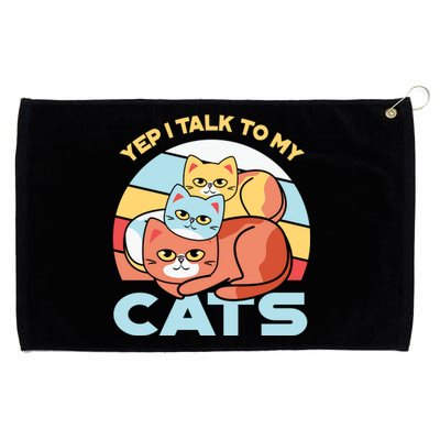 Yep I Talk To My Cats Grommeted Golf Towel