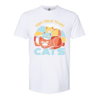 Yep I Talk To My Cats Softstyle® CVC T-Shirt