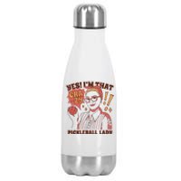 Yes I'm That Crazy Pickleball Lady Funny Stainless Steel Insulated Water Bottle