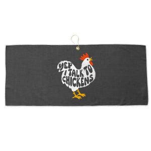 Yep I Talk To Chickens Chicken Lover Farmyard Animal Lover Large Microfiber Waffle Golf Towel