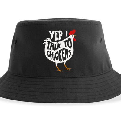 Yep I Talk To Chickens Cute Chicken Buffs Tee Sustainable Bucket Hat