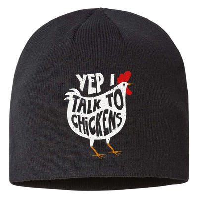 Yep I Talk To Chickens Cute Chicken Buffs Tee Sustainable Beanie