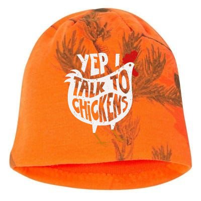 Yep I Talk To Chickens Cute Chicken Buffs Tee Kati - Camo Knit Beanie