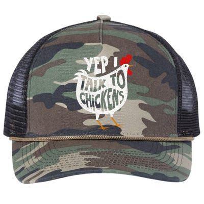 Yep I Talk To Chickens Cute Chicken Buffs Tee Retro Rope Trucker Hat Cap