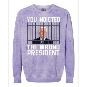 You Indicted The Wrong President Joe Biden Funny Colorblast Crewneck Sweatshirt