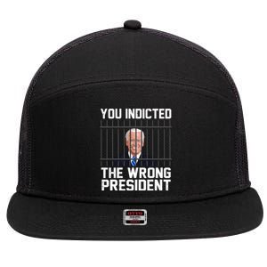 You Indicted The Wrong President Joe Biden Funny 7 Panel Mesh Trucker Snapback Hat