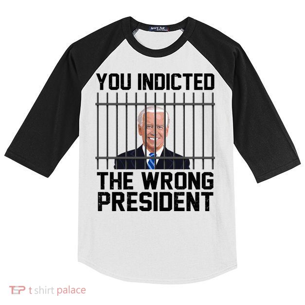 You Indicted The Wrong President Joe Biden Funny Kids Colorblock Raglan Jersey
